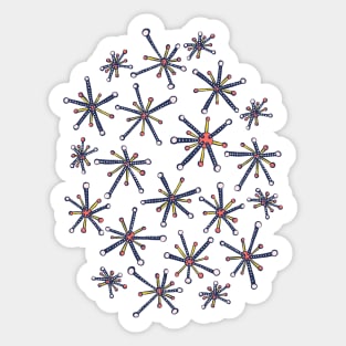 Virus Molecule Pattern - Retro Modern Microbiology Fun Sticker